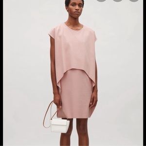 COS Layered short sleeve dress dusty pink medium
